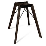 Стол обеденный с серой овальной столешницей из керамики на четырех деревянных ножках Gray Ceramics варинант исполнения - 5 | Loft Concept в Краснодаре