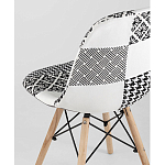 Пластиковый стул на ножках из массива бука Eames Черно-Белый Пэчворк варинант исполнения - 3 | Loft Concept в Краснодаре