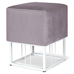 Пуф квадратный фиолетовый велюр на белом металлическом основании Celeste Purple варинант исполнения - 1 | Loft Concept в Краснодаре