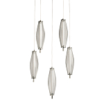 Люстра круглая каскадня с 5-ю плафонами из металлической сетки Mesh Lampshade Lighting варинант исполнения - 1 | Loft Concept в Краснодаре