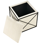 Пуф бежевый с черной металлической рамой Beige Pouf варинант исполнения - 1 | Loft Concept в Краснодаре