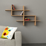 Полка фигурная подвесная цвета древесины HALIC BOOKCASE OAK варинант исполнения - 1 | Loft Concept в Краснодаре