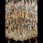 Люстра круглая с хрустальными подвесками на золотистом каркасе Roul Crystal Light варинант исполнения - 5 | Loft Concept в Краснодаре