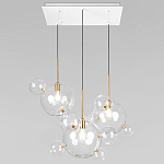 Люстра подвесная 3 лампы с прозрачными стеклянными шарами и золотыми деталями Giopato & Coombes варинант исполнения - 1 | Loft Concept в Краснодаре