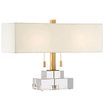 Настольная лампа прямоугольная на прозрачном основании Charm and Luxury варинант исполнения - 2 | Loft Concept в Краснодаре