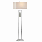 Торшер с прямоугольным тканевым абажуром на белом мраморном основании Silver Threads варинант исполнения - 4 | Loft Concept в Краснодаре