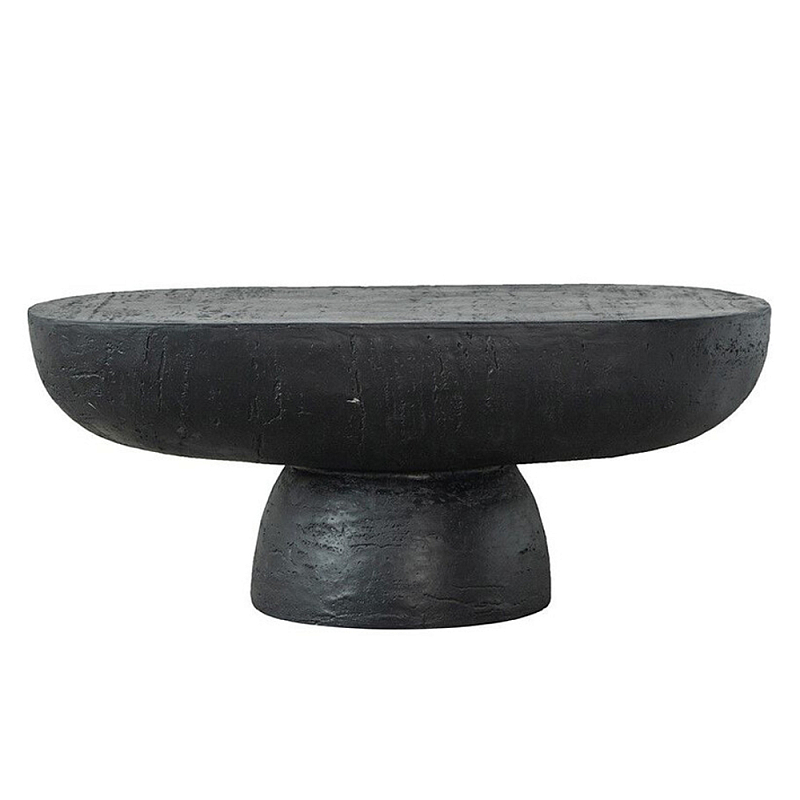 Столик кофейный черного цвета с овальной столешницей и круглым основанием Black Dalmen Table Черный в Краснодаре | Loft Concept 