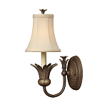 Бра с бежевым тканевым абажуром и декоративной чашей Hinkley варинант исполнения - 1 | Loft Concept в Краснодаре