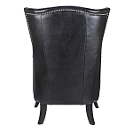 Кресло из натуральной кожи на 4-х деревянных ножках из массива бука Daniel Leather Armchair black варинант исполнения - 3 | Loft Concept в Краснодаре
