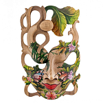 Маска деревянная резная расписная Tropical Paradise варинант исполнения - 3 | Loft Concept в Краснодаре