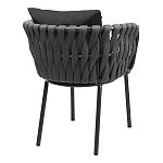 Стул мягкий с декором в виде плетеных лент на спинке и подлокотниках Semicircular Chair Decorated with Ribbons варинант исполнения - 10 | Loft Concept в Краснодаре