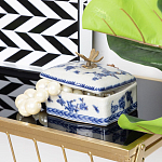 Фарфоровая шкатулка с бронзовой стрекозой Blue and White варинант исполнения - 8 | Loft Concept в Краснодаре