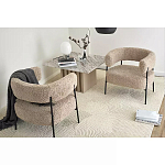 Кресло полукруглое мягкое с буклированной обивкой Armchair with Boucle Upholstery варинант исполнения - 4 | Loft Concept в Краснодаре