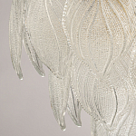 Люстра на цепи с прозрачными стеклянными подвесками в виде листьев Textured Glass Chandelier варинант исполнения - 8 | Loft Concept в Краснодаре