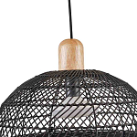 Подвесной светильник с округлым абажуром из черного ротанга Wicker Furniture варинант исполнения - 4 | Loft Concept в Краснодаре