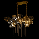 Люстра подвесная с 22-мя гранёными стеклянными плафонами с вертикальными подвесками Gilded Mirage  варинант исполнения - 6 | Loft Concept в Краснодаре