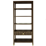 Стеллаж Elsa Dreams Walnut со стеклянными полками и ящиком варинант исполнения - 7 | Loft Concept в Краснодаре