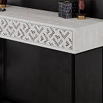 Консоль напольная пыльного белого цвета с выдвижным ящиком с резным орнаментом HEATON CONSOLE OAK варинант исполнения - 4 | Loft Concept в Краснодаре