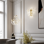 Люстра подвесная из металла с хрустальными подвесками прозрачного цвета Quasar 41 варинант исполнения - 7 | Loft Concept в Краснодаре