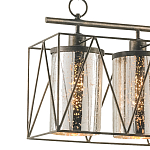 Люстра прямоугольная с 5-ю плафонами из стекла с узором Translucent Pattern варинант исполнения - 1 | Loft Concept в Краснодаре