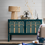 Комод для посуды из ротанга Felice Rattan Green варинант исполнения - 6 | Loft Concept в Краснодаре