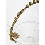 Чаша из прозрачного стекла на ножке с бронзовой ручкой в виде ветки Eden Garden варинант исполнения - 5 | Loft Concept в Краснодаре