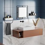 Настенное зеркало квадратной формы в черной металлической раме CORNER MIRROR BLACK варинант исполнения - 2 | Loft Concept в Краснодаре