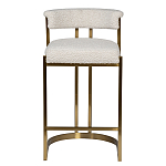 Стул барный букле бежевый с каркасом цвета матовое золото Tactility варинант исполнения - 1 | Loft Concept в Краснодаре