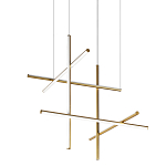 Люстра с 6-ю  пересекающимися цилиндрическими плафонами на тонких тросах Trumpet tube варинант исполнения - 1 | Loft Concept в Краснодаре