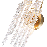 Бра с хрустальными прозрачными подвесками и круглым основанием золотого цвета FAIRYTREE Light варинант исполнения - 2 | Loft Concept в Краснодаре