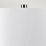 Настольная лампа с круглым фарфоровым основанием ручной работы с покрытием глазурью и белым абажуром из искусственного шелка Elstead Lighting варинант исполнения - 3 | Loft Concept в Краснодаре