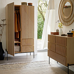 Шкаф с геометрическим рисунком на дверцах Anders Dark Wood варинант исполнения - 6 | Loft Concept в Краснодаре