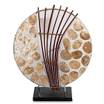 Настольная лампа из перламутра и дерева на подставке Indonesian Shell варинант исполнения - 1 | Loft Concept в Краснодаре