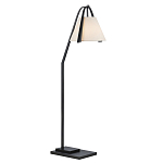 Торшер с черным каркасом и белым тканевым абажуром в форме конуса Stylish Solution варинант исполнения - 1 | Loft Concept в Краснодаре