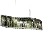 Линейная люстра изогнутой формы с хрустальными подвесками Crystal Art Chrome Green Linear Chandelier варинант исполнения - 1 | Loft Concept в Краснодаре