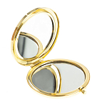 Зеркало карманное круглое двухстороннее из натурального камня Содалит в подарочной упаковке Gold Stone Mirrors варинант исполнения - 2 | Loft Concept в Краснодаре