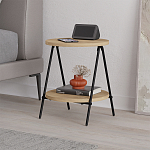 Стол приставной с 2-мя круглыми столешницами из дерева ESSEL OAK варинант исполнения - 6 | Loft Concept в Краснодаре