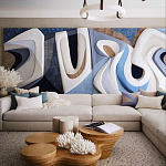 Арт-объект ручной работы Blue Abstraction из 4-х панелей варинант исполнения - 1 | Loft Concept в Краснодаре