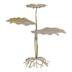 Столик приставной с тремя столешницами Тропические листья Tropical Forest gold варинант исполнения - 1 | Loft Concept в Краснодаре