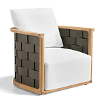 Дизайнерское уличное кресло из массива дерева с плетеной спинкой PALINFRASCA Armchair варинант исполнения - 6 | Loft Concept в Краснодаре