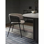 Стул полукруглый с каркасом из металла и мягким сиденьем и спинкой Soft Chenille варинант исполнения - 5 | Loft Concept в Краснодаре