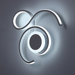 Бра белого цвета с изогнутыми световыми линиями и круглым основанием Luke Lampco Tracer Lamp варинант исполнения - 3 | Loft Concept в Краснодаре