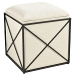 Пуф бежевый с черной металлической рамой Beige Pouf варинант исполнения - 4 | Loft Concept в Краснодаре