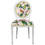 Стул светло-серый из натурального бука с изображением птицы в саду Blooming Colored Birds варинант исполнения - 1 | Loft Concept в Краснодаре