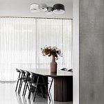 Потолочный светильник с 2-мя цилиндрическими абажурами серого и черного цвета Urban Dome варинант исполнения - 7 | Loft Concept в Краснодаре