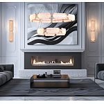 Люстра с 2-мя кольцами с текстурным природным рисунком IceFlame варинант исполнения - 6 | Loft Concept в Краснодаре