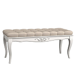 Банкетка из массива бука с бежевой обивкой из велюра White Provence варинант исполнения - 1 | Loft Concept в Краснодаре